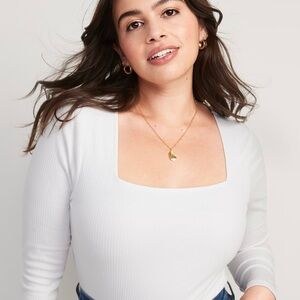 Old Navy Long-Sleeve Square-Neck Ribbed Bodysuit